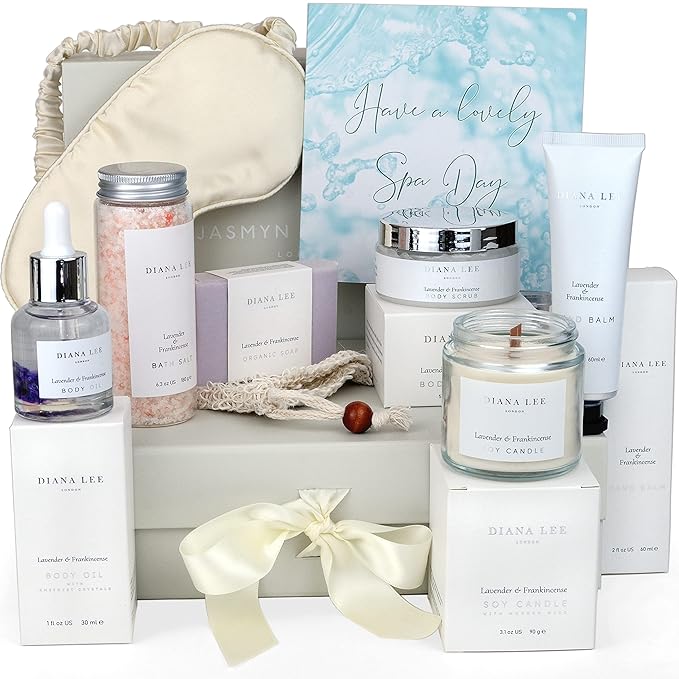 Jasmyn & Greene Luxury Spa Gift Basket for Women - 10 Relaxing Spa Birthday Gifts for Women with Lavender. Bridal Shower Gifts for Woman with Self Care Kit. Get Well Soon Package for Mother Sister.