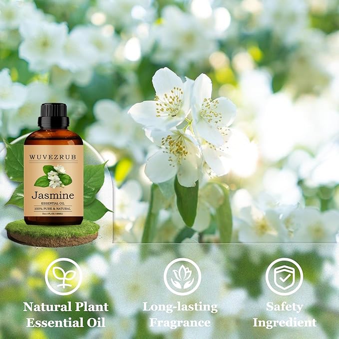 Jasmine Essential Oils 120ML, Pure Jasmine Essential Oil for Aromatherapy Diffuser - 4 Fl Oz
