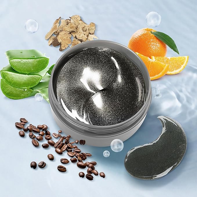 Under Eye Patches, 60 Pcs, Eye Mask for Puffy Eyes, Dark Circles, Eye Bags, Wrinkles, Collagen, Hyaluronic Acid, Castor Oil