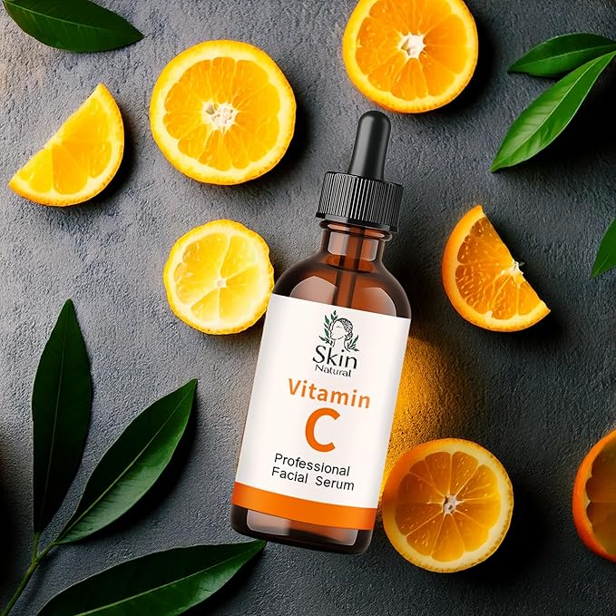 Skin Natural's Vitamin C Facial Serum - Anti-Aging, Brightening & Hydrating - Hyaluronic Acid, Retinol & Vit E - Fades Dark Spots - for All Skin Types, 1 fl Oz (1 Fl Oz)