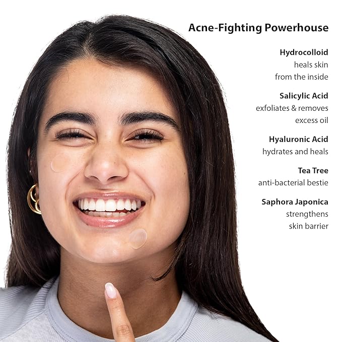 Frilliance Microdart Hydrocolloid Acne Pimple Patches for Zits and Blemishes (4 count) Spot Treatment Stickers for Face & Skin, Vegan and Cruelty Free (Deep Dive Micro Darts)