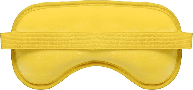 Eye See Plush Gel Eye Mask for Puffy Eyes, Yellow - Cold Eye mask to Treat Dark Circles, Sinuses, Dry Eyes, and for Allergy Relief - Microwave Safe for Heat Therapy