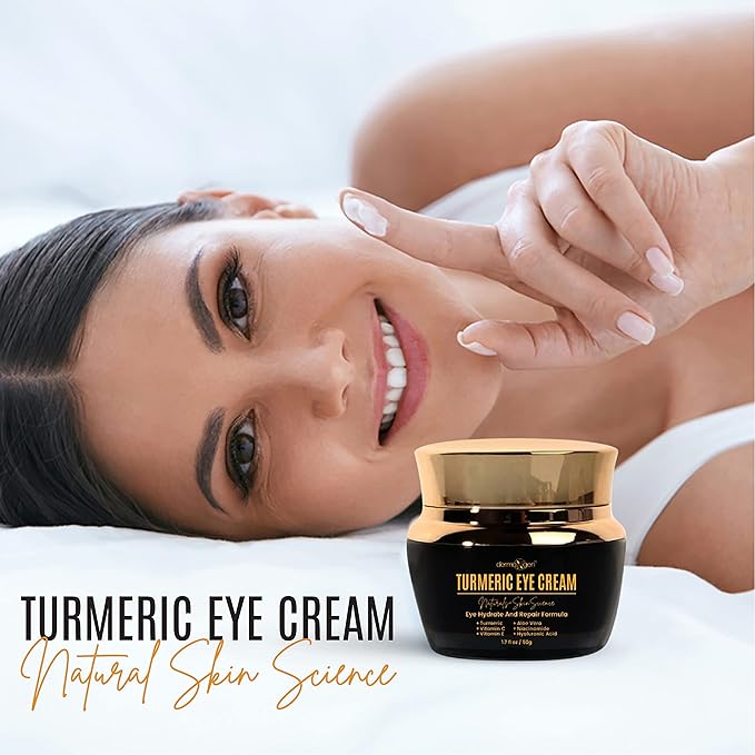Advanced Eye Cream with Turmeric & Vitamin C – Hydrating Formula for Dark Circles, Puffiness & Eye Bags – Visibly Smooths Fine Lines for a Refreshed Look – 8ml