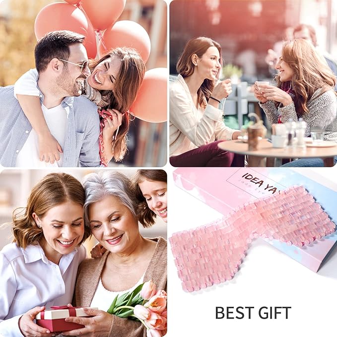 ideayard Crystal Eye Mask - Cooling Jade & 100% Clear Quartz Soothe Stone Mask