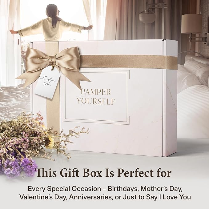 10-Piece Spa Gift Box for Women | Self-Care Set with Eye Mask, Loofa,Bath Bombs,Face Masks,Bubble Bath, Lotion, Body Wash & Bath Salt | Gift for Mom, Grandma, Wife, Bridesmaid or Loved Ones