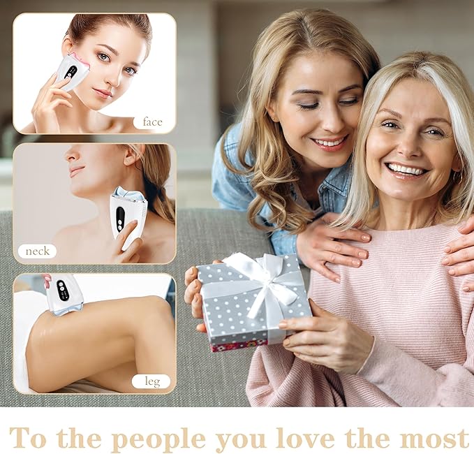 WNJ Electric Gua Sha Facial Tool, Ice + Heating Face and Neck Massager, 4-in-1 Facial Shaping Tool/Lifting Device, Anti-Aging, Anti-Wrinkle, Anti-Puffiness, Double Chin for Daily Home Skin Care