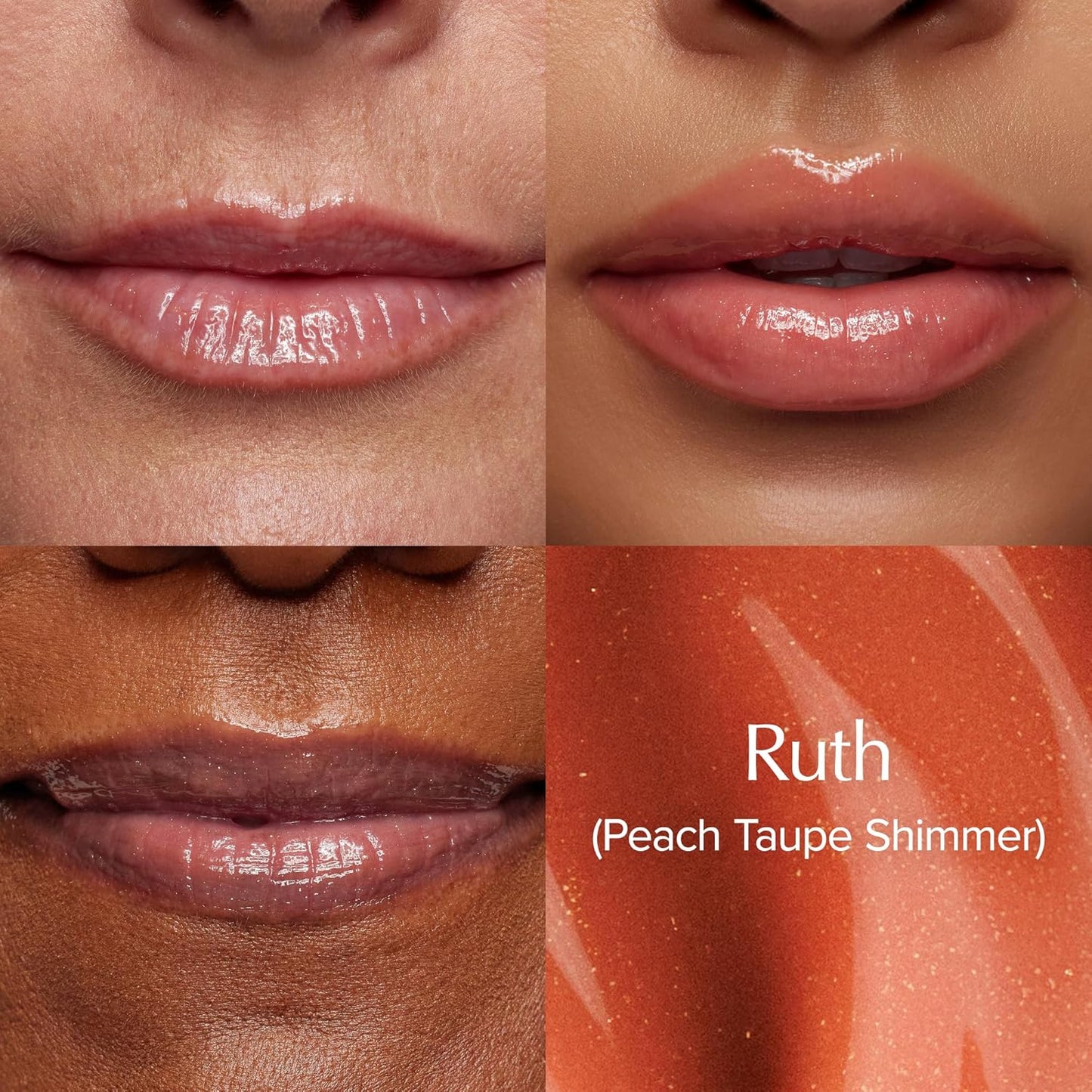 Thrive Causemetics Sheer Strength Lip Plumping Peptide Gloss, Lip Plumper with Vitamin E, Peptides, Plumps, Smooths & Hydrates Lips, High Shine, Vegan & Cruelty Free, Ruth (Peach Taupe Shimmer)