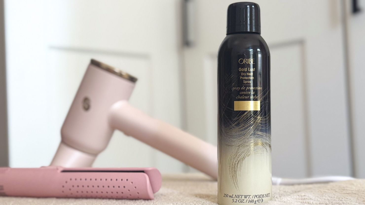Heat protectant and styling spray from Beautiful Days for smooth, shiny hair