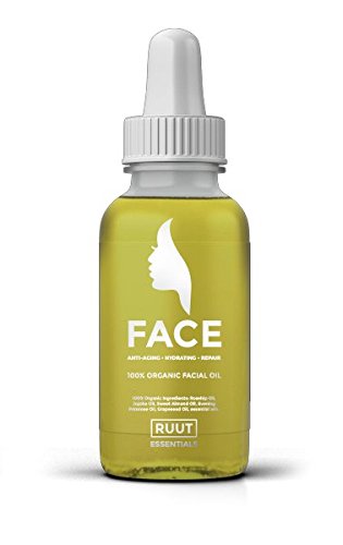 HAIRMETTO Organic Facial Oil Blend, Rosehip, Jojoba, Argan & Evening Primrose, Hydrating & Anti-Aging, Lightweight Non-Greasy Oil for Dry Skin, 30 mL