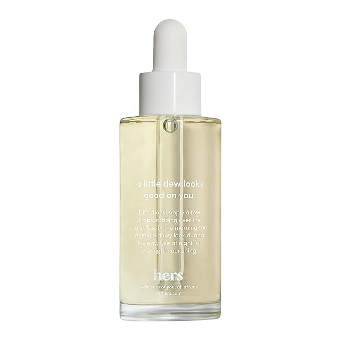 hers Effortless Glow Face Oil - Anti Aging Facial Oil for Glowing Skin - Softens, Hydrates, Smoothes Wrinkles - Contains Jojoba Oil, Tea Tree Oil, Rosehip - 2 Pack