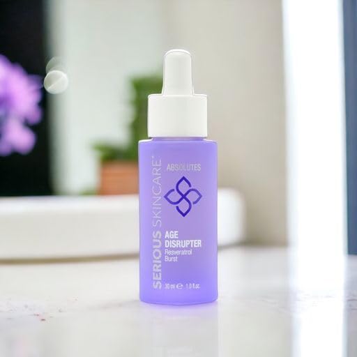 Serious Skincare Absolutes Age Disrupter Facial Treatment Serum with Resveratrol for Smooth & Radiant Skin - Grape Skin Stem Cells - Improve Elasticity - 1 oz.