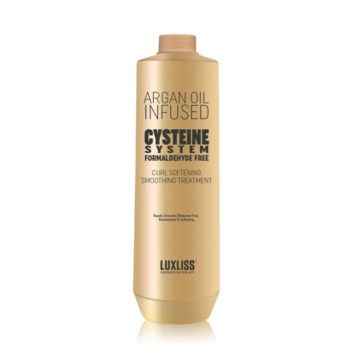 Cysteine System Curl Softening Smoothing Treatment and Keratin Daily Care Shampoo & Conditioner 4PCS Set Professional Results Straightens and Smooths Hair Formaldehyde Free 100% Safe