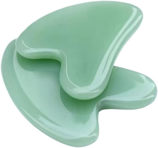 2pcs face gua sha Board Set, gua sha Jade Manual Massage Stick for face and Body, for Sculpting jaw line and eliminating Puffiness Relieving Tension Redness Daily Skincare, Men Women self Care Gifts
