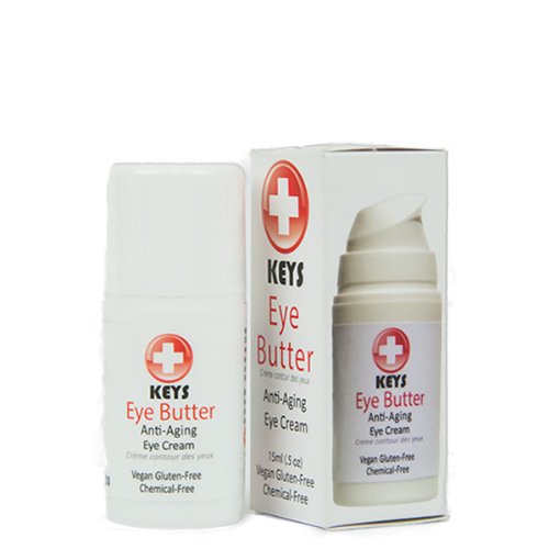 Keys Eye Butter Luminescent Natural, Vegan, Chemical-Free Moisturizing Eye Cream for Sensitive Skin in Airless Travel Pump – with Whole Cucumber Extract, Aloe Vera, Avocado Oil, and Shea, 0.5 ounces