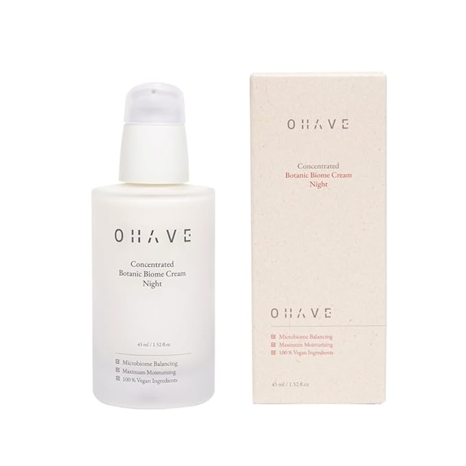 OHAVE Night Cream – Vegan Formula, Natural Ingredients, Skin Hydration & Firmness Care, Cruelty-Free, Dermatologist Tested - 45ml