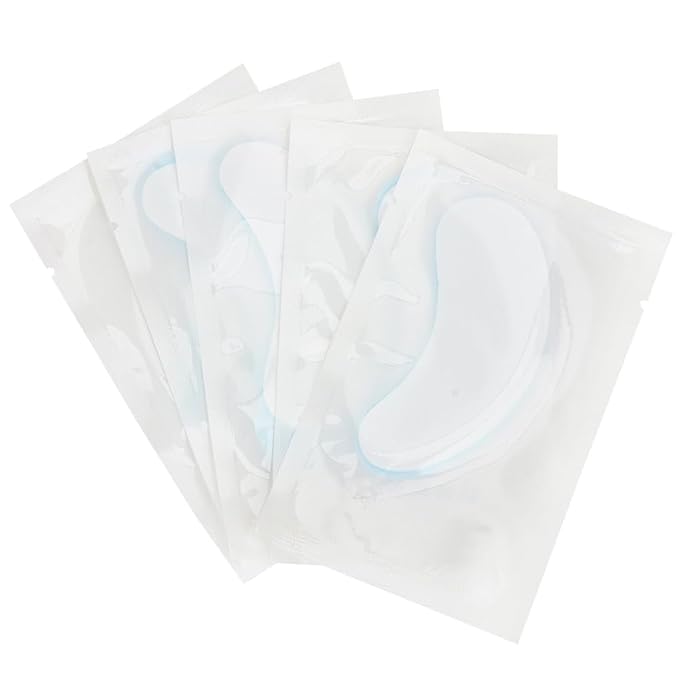 100 Pairs Hydrogel Under Eye Gel Patches Lint Free Eye Lash Pads Eyelash Extension Tool Mask Eyepads, Transparent/Blue