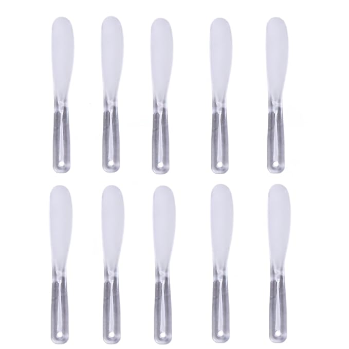 Leadigol 10 Pcs Cosmetic Facial Cream Mask Spatulas, Soft Cosmetic Mask Mixing Spoon Scoops Spatulas Stick Skin Care Tools Make Up Tools for Women Girls