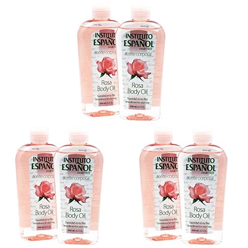 Instituto Español Rosa Body Oil, Smoothness for your Skin, 2-Pack, 8.5 FL Oz each, 2 Bottles (Pack of 3)