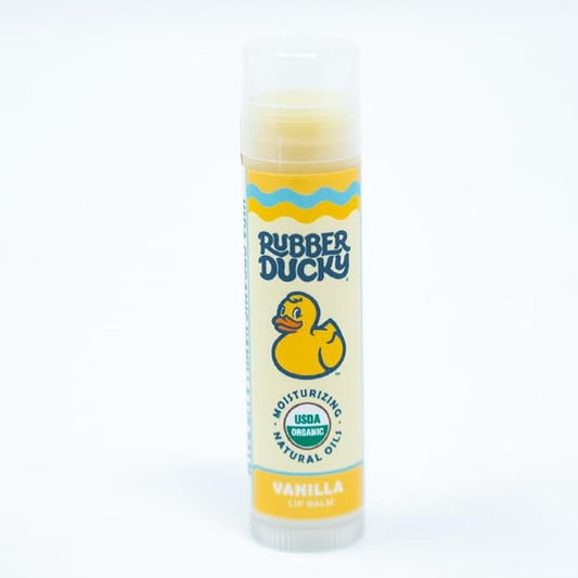 Rubber Ducky Sunscreen - Organic Lip Balm for Women, All Natural Lip Balm Stick with Vitamin E - Moisturizing & Hydrating Lip Balm for Dry Lips - Untinted and Non-Toxic Lip Care - Vanilla, 3 Pack