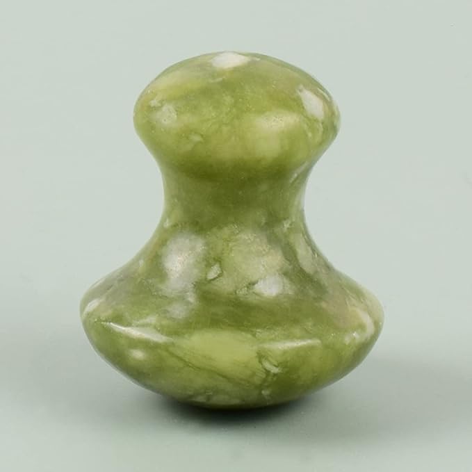 Mushroom Gua Sha Facial Tool, Natural Jade Guasha Massage Scraping Therapy Stone, Face and Eyes Massager for Skin Lift and Puffiness, Body Gua Sha Deep Tissue and Muscle Soreness Relief - 2 Pieces