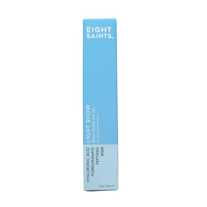 Eight Saints Light Show Brightening Eye Gel, Natural and Organic Anti Aging Cooling Eye Gel to Reduce Puffiness, Wrinkles and Calms Under Eye Skin, 0.5 Ounces