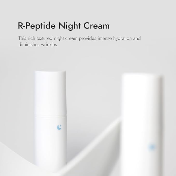 AS OF TODAY R Peptide Night Cream - Intensive Overnight Cream for Soothing, Comforting, Deep Hydration, Anti-Aging, Wrinkle Reduction with 1% Pure Peptide & 2% Niacinamide, Clean Beauty 1.35 fl oz.
