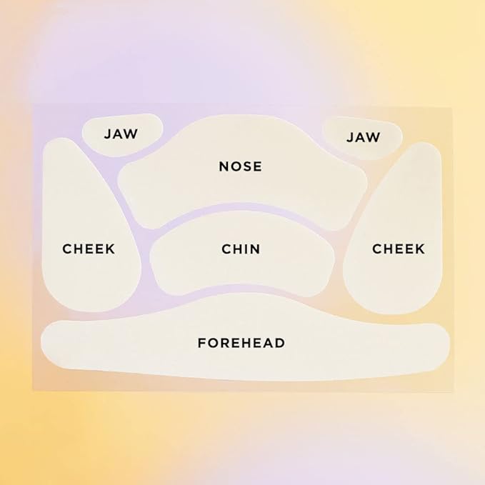 ZitSticka Hydrocolloid Surface Area Pimple Patches for Face - Clarifying Pore & Blemish for Large Zit T-Zone Coverage - Zit Sticker Absorbs Oil, Unclogs Pores, & Targets Clusters (FACE MAP 2PC)