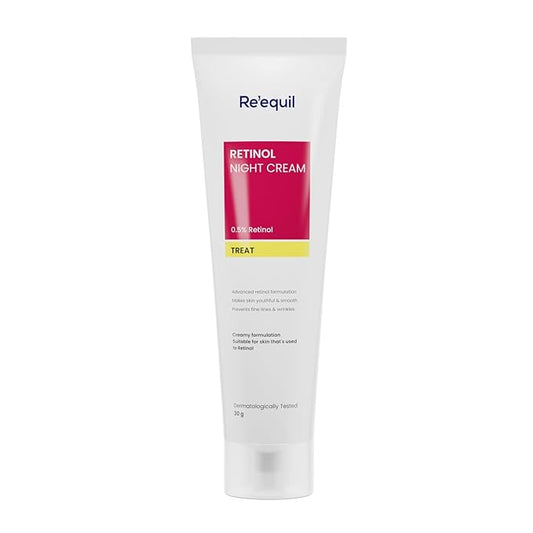 RE' EQUIL 0.5% Retinol Night Cream Makes Skin Youthful Smooth Prevents Fine Lines Wrinkles Unisex All Skin Types 30G