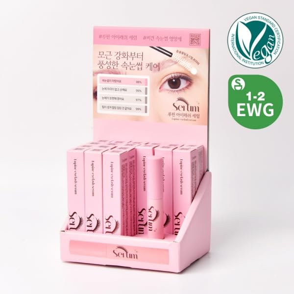 Eyelash Serum - Lash Growth Serum & Conditioner | Vegan Certified | Hypoallergenic | Korean Beauty for Longer, Fuller Lashes & Eyebrows