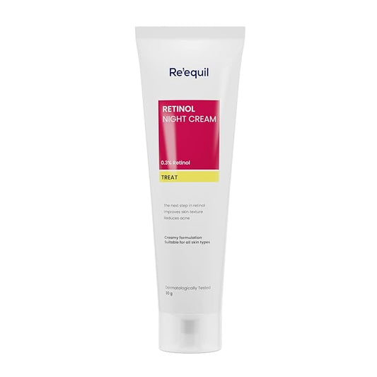 RE' EQUIL 0.3% Retinol Night Cream, Improves Skin Texture, Reduces Acne, Unisex, For All Skin Types, 30G
