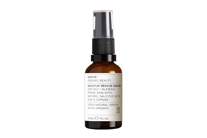 Evolve Organic Beauty - Natural Salicylic Rescue Serum | Small-Batch, Vegan Clean Beauty (1 fl oz | 30 mL) Packaging May Vary
