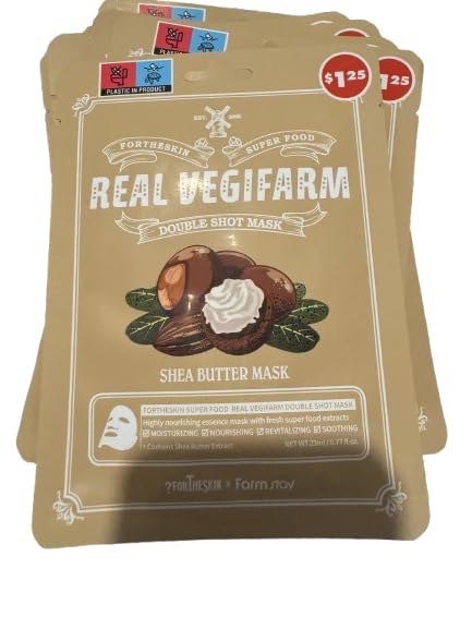 FORTHESKIN Super Food Real Vegifarm Deep Moisture Mask with Shea Butter, Moisturizing, Nourishing, Revitalizing Face Mask for Dry Skin, Suitable for Normal to Dry Skin, 0.77 fl oz