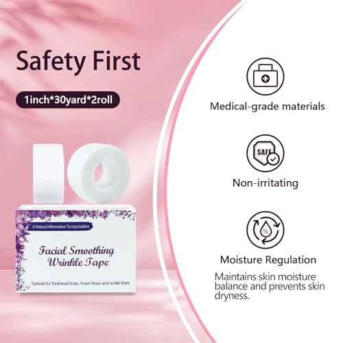 Face Tape Face Wrinkle Smoothing Tape Invisible Facial Wrinkle Patches 3Rollx10yards Repair Forehead Wrinkles 11's,Crow's Feet & Fine Lines,Help Prevent New Ones Freely to Tear