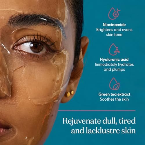 SMOOTHSKIN Hydrogel Face Masks for Deep Hydration, with Hyaluronic Acid & Niacinamide, Use LED Face Mask or Alone; 5 Per Pack
