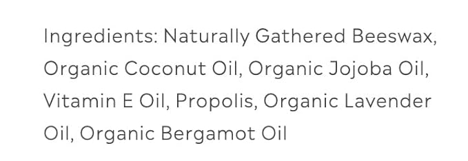 100% Natural Beeswax Lip Balm with Organic Oils (Lavender, Propolis, Bergamot, 2 pack)