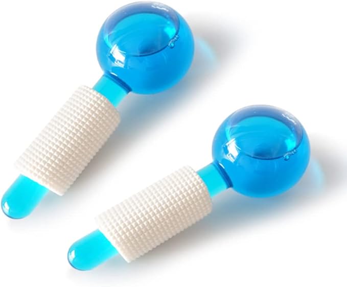 2pcs Beauty Crystal Ball Facial Cooling Puck for Face and Eye Massage Massage Tool (blue)