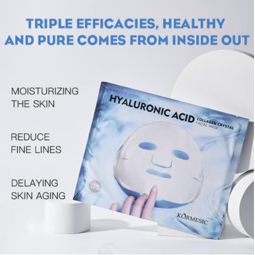 10 Pack Collagen Hydrating Face Masks, 24K Gold Face Sheet Mask, Astaxanthin Facial Mask, Blue Copper Collagen Skin Care Premium Facial Sheet Patch for Moisturizing, Best choice for Christmas Gifts