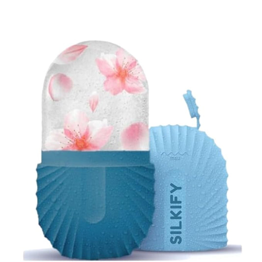 Ice Roller For Face, Ice Face Roller,De-puff Eye Bags, Reduce Migraine Pain, Silicon Reusable Ice Facial Roller (Blue)