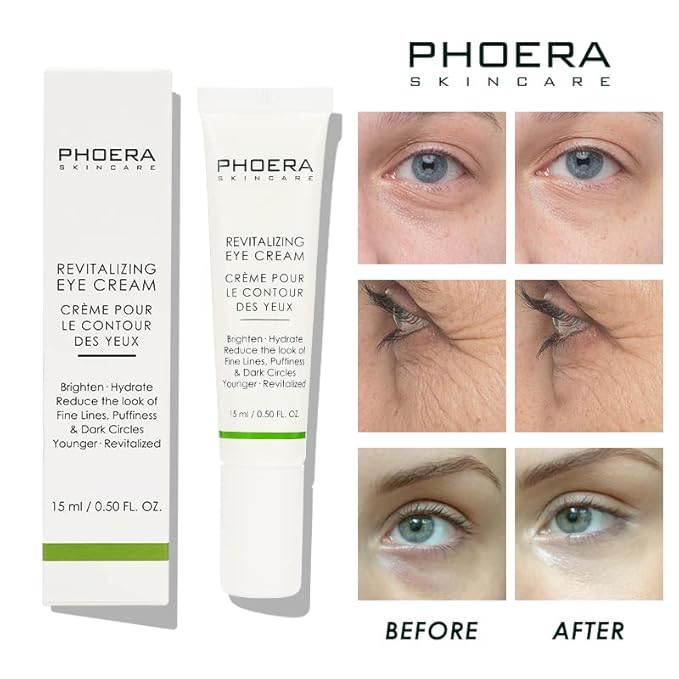 Phoera Revitalizing Eye Cream Brighten Hydrate Reduce The Fine Lines, Dark Circle Wrinkles And Puffiness For Men And Women Skin Loving Ingredients Apply In Morning And At Night