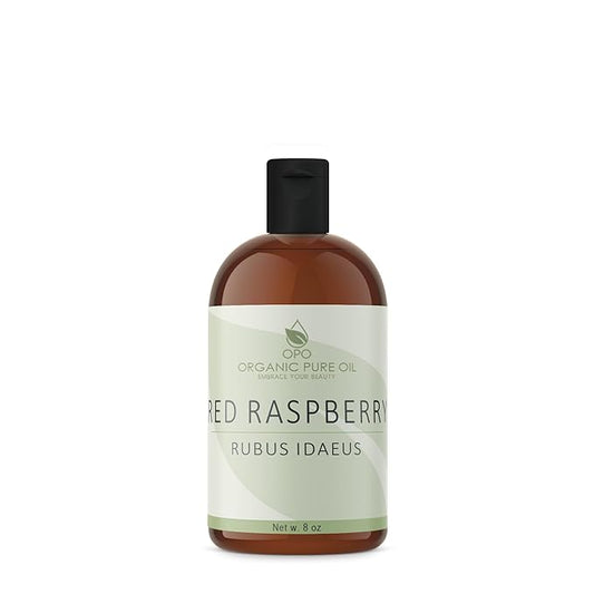 organic pure oil Red Raspberry Seed Oil - Pure, Cold Pressed Red Raspberry Oil Extra Virgin Unrefined 8 OZ for Face Hair Skin Body Lips