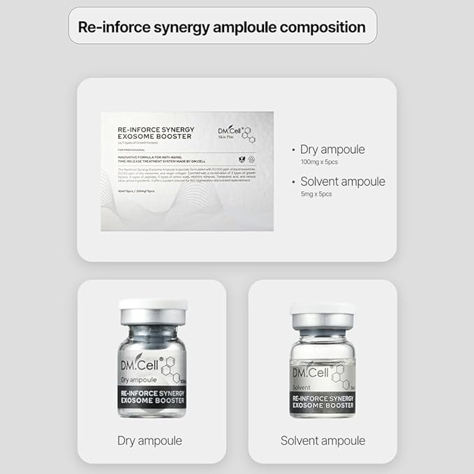 Exosome ampoule (Dry ampoule 100mg*5pcs, Liquid ampoule 5ml*5pcs) - Korean Skincare, Exosomes for skin