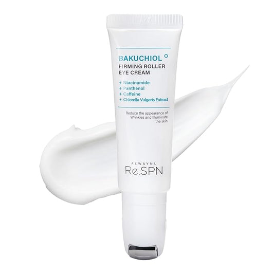 Re.SPN Bakuchiol Firming Roller Eye Cream, Niacinamide, Retinol, Adenosine, Caffeine | Self-Care, Vegan, Intense Hydration | Cream with Guasha, Glass Skin, Korean Skin Care(20ml/0.67 fl oz)