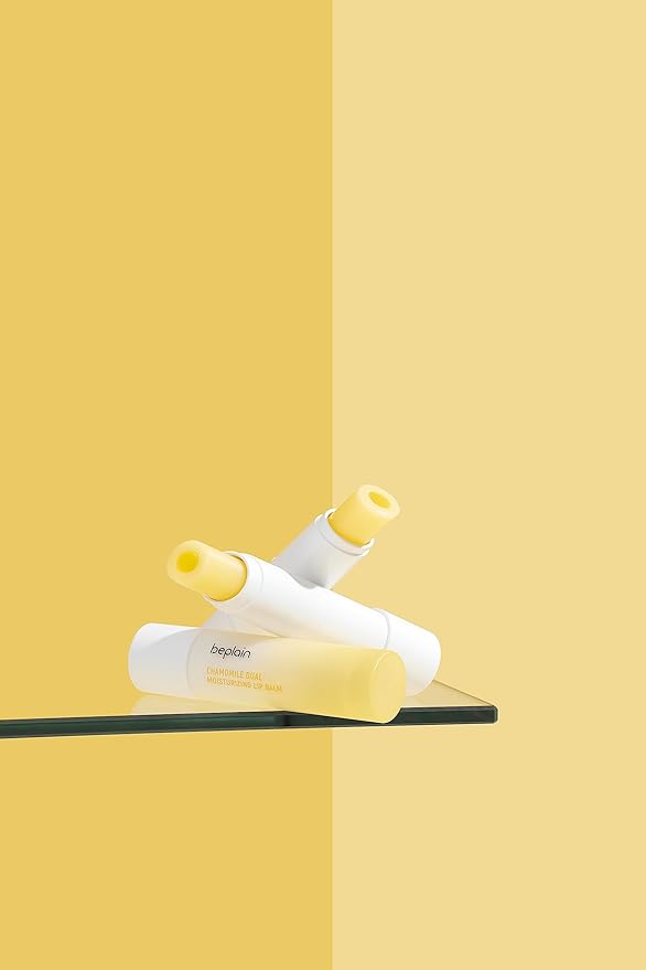 beplain Chamomile Intense Moisturizing Lip balm (0.13oz, 3.6g) | Dual core Lip moisturizer for dry, cracked, sensitive lips | Natural Daily Lip Care