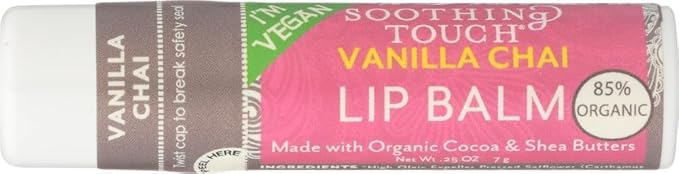 SOOTHING TOUCH LIP BALM, VEGAN,VANILLA CHAI, 0.25 OZ