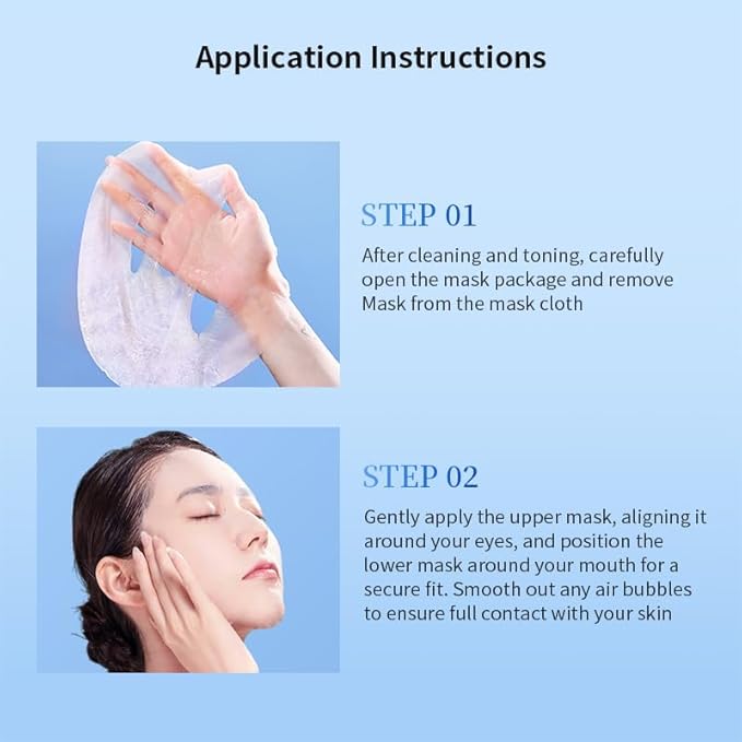 Hydrating Hyaluronic Acid Face Mask, Anti-Aging & Firming Collagen Sheet Mask, Deep Moisture & Skin Elasticity Boost, Suitable for All Skin Types, 28ml*5ea.
