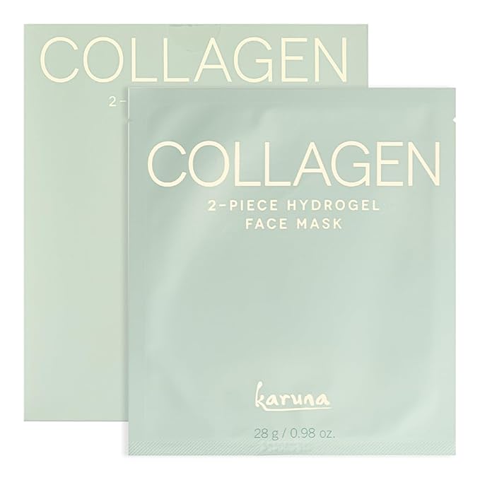 Karuna Skin - COLLAGEN Face Mask Sheets, Hydrogel 2-Piece Facial Mask, Age-Defying, Hydrating, Rejuvenating & Moisturizing Skin Care Essential That Targets Fine Lines & Wrinkles, 1 Pack