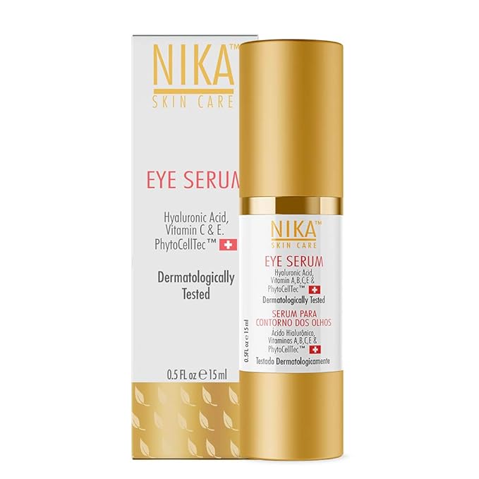 SKIN CARE - Eye Serum with Vitamin C & E, Hyaluronic Acid, Caffeine, and Swiss Apple Stem Cells - Day & Night