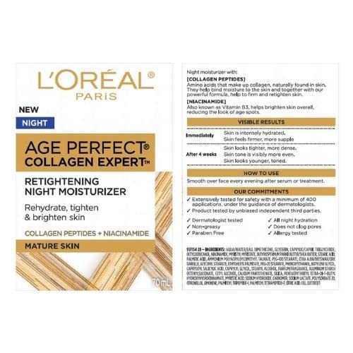L'Oreal Paris Skin Care Age Perfect Night Cream, Anti-Aging Face Moisturizer With Soy Seed Proteins, 2.5 Oz