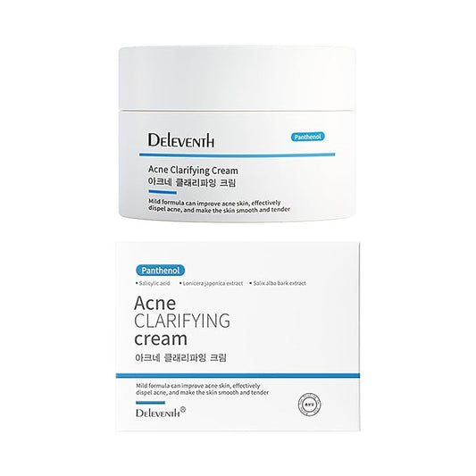DEleventh Korean Brand Acne Clarifying Cream 30g / with Salicylic Acid, Vitamin B5, and Soothing Botanicals for a Clear, Nourished Complexion, Anti-Acne, Combats Blemishes, Hydrates, and Revitalizes