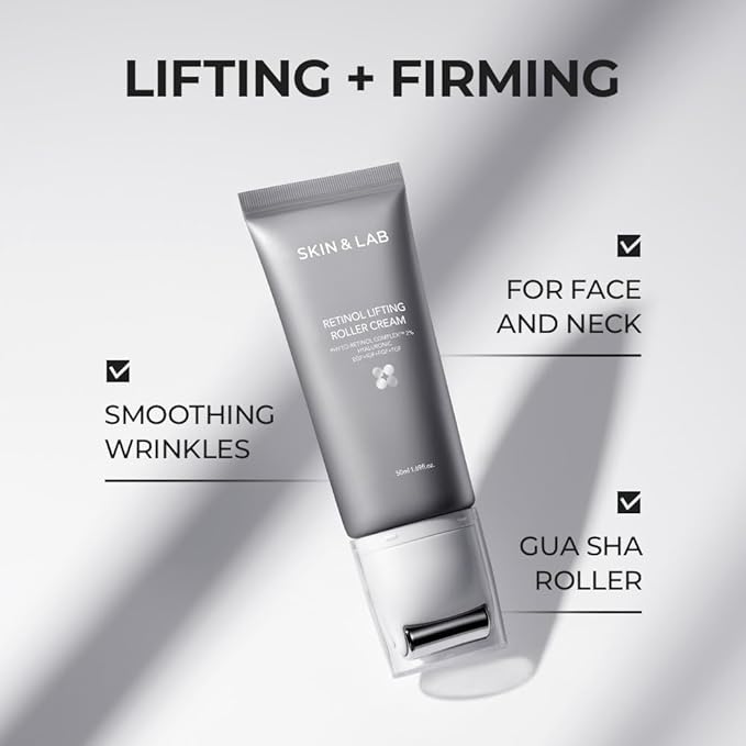 [SKIN&LAB] Anti-aging Rollers Duo Set, includes Bakuchiol Eye and Retinol Lifting Roller, Korean Vegan Skincare Gift Set, Gift for women, Christmas skincare gift set